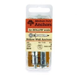 Hillman 1/4 in. D X 2 3/4 in. L Steel Pan Head Hollow Wall Anchors 2 pk