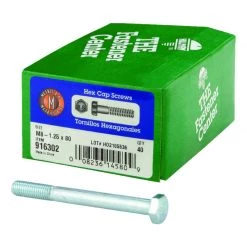 Hillman M8-1.25 mm D X 80 mm L Heat Treated Steel Hex Head Cap Screw 40 pk