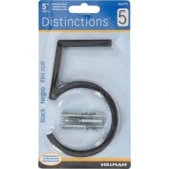 Hillman Distinctions 5 in. Black Steel Screw-On Number 5 1 pc