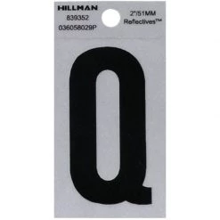Hillman 2 in. Reflective Black Vinyl  Self-Adhesive Letter Q 1 pc