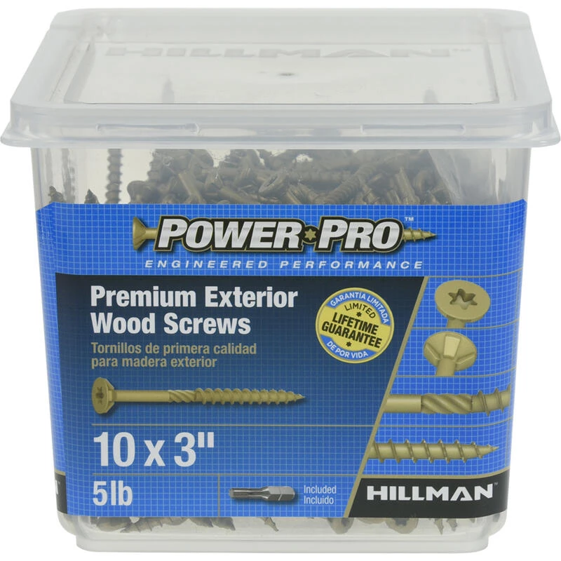 Hillman Power Pro No. 10 X 3 in. L Star Flat Head Exterior Deck Screws 5 lb 3 Hillman Power Pro No. 10 X 3 in. L Star Flat Head Exterior Deck Screws 5 lb - Image 3