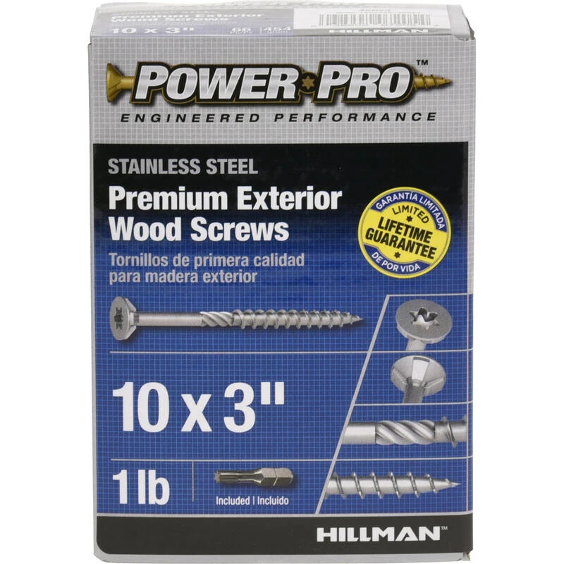 Hillman Power Pro No. 10 X 3 in. L Star Flat Head Exterior Deck Screws 1 lb 3 Hillman Power Pro No. 10 X 3 in. L Star Flat Head Exterior Deck Screws 1 lb - Image 3