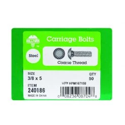 Hillman 3/8 in. X 5 in. L Zinc-Plated Steel Carriage Bolt 50 pk -Cheap HILLMAN Store b9c93956 1007 43ec a808 534a9ac9f6c2
