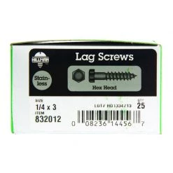 Hillman 1/4 in. X 3 in. L Hex Stainless Steel Lag Screw 25 pk -Cheap HILLMAN Store bb2ac4aa ed4d 476d baf2 15b8c43324f4