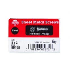 Hillman No. 8 X 2 in. L Phillips Flat Head Sheet Metal Screws 100 pk -Cheap HILLMAN Store c4727787 c9d5 4804 b38b 01be5e30a607