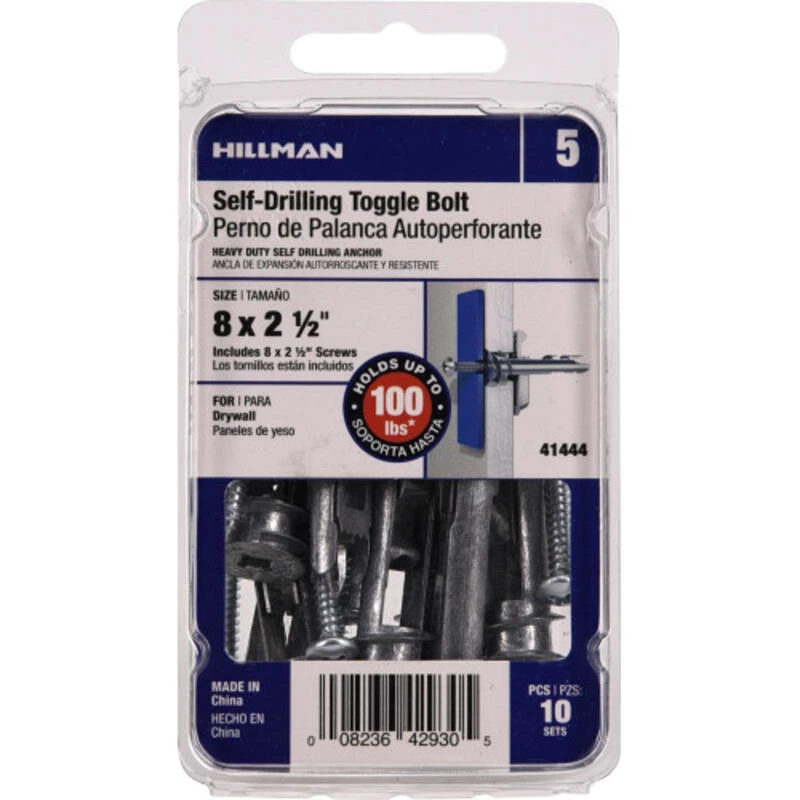 Hillman .138 in. D X 2-1/2 in. L Zinc Pan Head Zip Toggle Anchors 10 pk 2 Hillman .138 in. D X 2-1/2 in. L Zinc Pan Head Zip Toggle Anchors 10 pk - Image 2