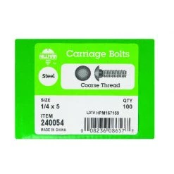 Hillman 1/4 in. X 5 in. L Zinc-Plated Steel Carriage Bolt 100 pk -Cheap HILLMAN Store c95d7f35 2944 4685 94fe bffae239cf48
