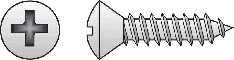 Hillman No. 8 X 1 in. L Phillips Oval Head Sheet Metal Screws 100 pk 1 Hillman No. 8 X 1 in. L Phillips Oval Head Sheet Metal Screws 100 pk