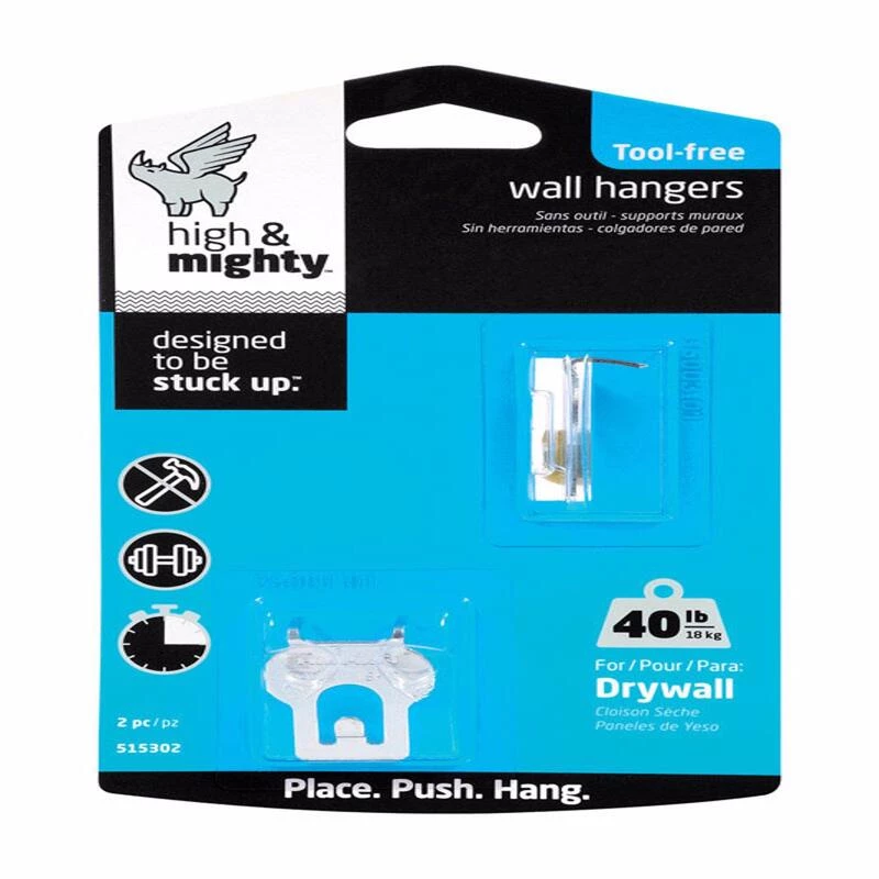 Hillman High & Mighty Picture Hanger 40 lb 2 pk 1 Hillman High & Mighty Picture Hanger 40 lb 2 pk