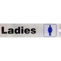 Hillman English Silver Restroom Decal 2 in. H X 8 in. W