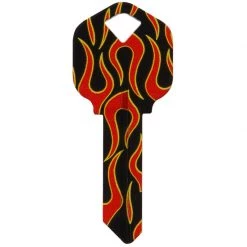 Hillman Wackey Flames House/Office Universal Key Blank Single