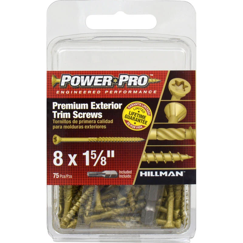 Hillman Power Pro No. 8 X 1-5/8 in. L Star Trim Screws 75 pk 3 Hillman Power Pro No. 8 X 1-5/8 in. L Star Trim Screws 75 pk - Image 3
