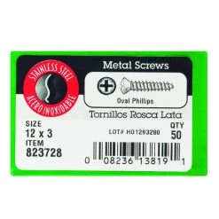 Hillman No. 12 X 3 in. L Phillips Oval Head Sheet Metal Screws 50 pk 3 Hillman No. 12 X 3 in. L Phillips Oval Head Sheet Metal Screws 50 pk -Cheap HILLMAN Store ce9f4195 6176 4188 a40a 02eb2d789411