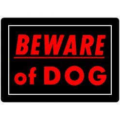 Hillman English Black Beware of Dog Sign 10 in. H X 14 in. W