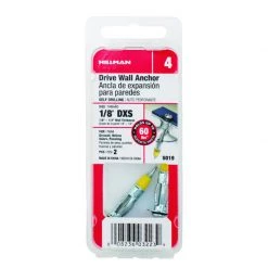 Hillman 1/8 in. D X 1/8 X-Short in. L Metal Round Head Drive Wall Anchors 2 pk