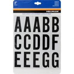Hillman 2 in. Reflective Black Vinyl Self-Adhesive Letter Set A-Z 63 pc