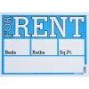 Hillman English Blue For Rent Sign 10 in. H X 14 in. W