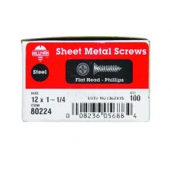 Hillman No. 12 X 1-1/4 in. L Phillips Flat Head Sheet Metal Screws 100 pk -Cheap HILLMAN Store d2a4c978 f80f 45fc ab5e 573f373c1b9a