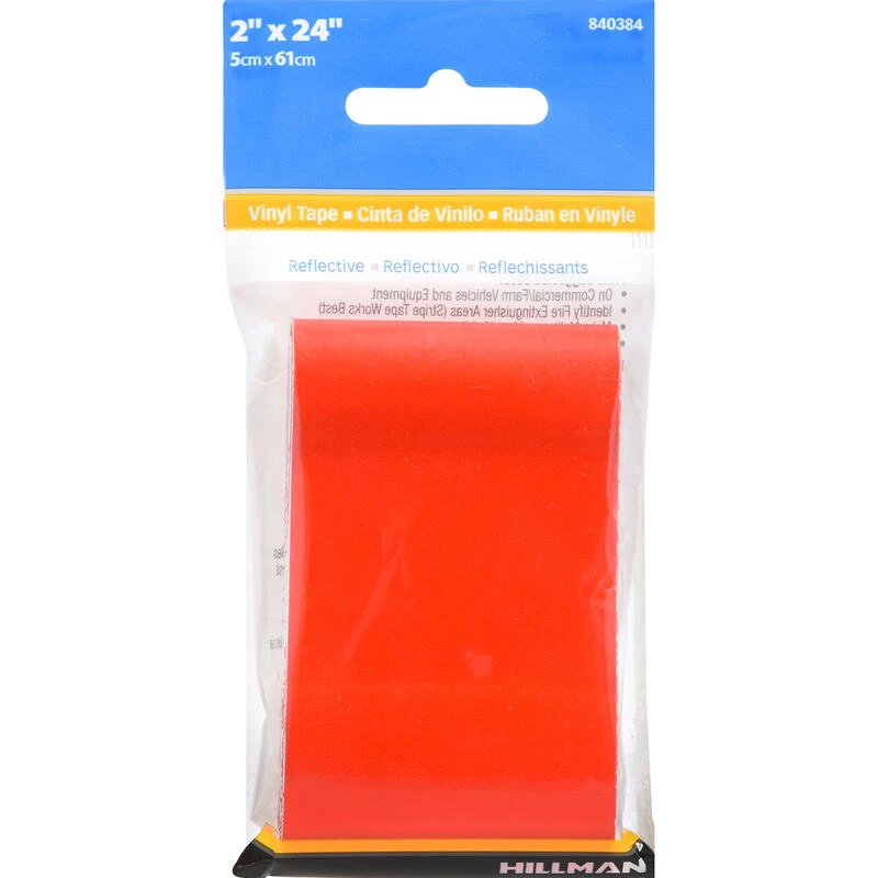 Hillman 2 in. W X 24 in. L Red Reflective Safety Tape 1 pk 1 Hillman 2 in. W X 24 in. L Red Reflective Safety Tape 1 pk