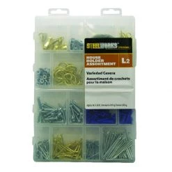 Hillman STEELWORKS L2 Brass-Plated Assorted House Holder Kit 50 lb 1 pk