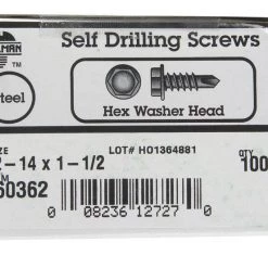 Hillman No. 12-14 X 1-1/2 in. L Hex Hex Washer Head Sheet Metal Screws 100 pk