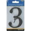 Hillman Distinctions 4 in. Bronze Zinc Die-Cast Screw-On Number 3 1 pc