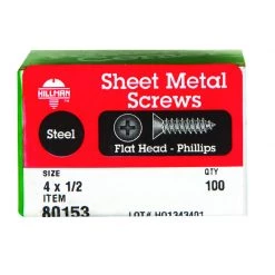 Hillman No. 4 X 1/2 in. L Phillips Flat Head Sheet Metal Screws 100 pk -Cheap HILLMAN Store e062523f 49ff 47b2 8deb b07511562364