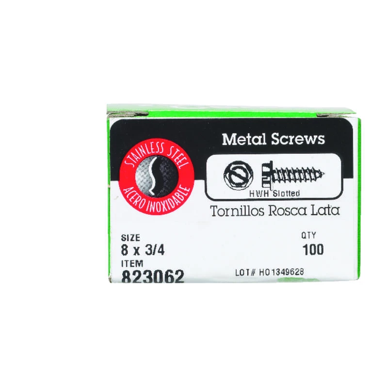 Hillman No. 8 X 3/4 in. L Slotted Hex Washer Head Sheet Metal Screws 100 pk 2 Hillman No. 8 X 3/4 in. L Slotted Hex Washer Head Sheet Metal Screws 100 pk - Image 2