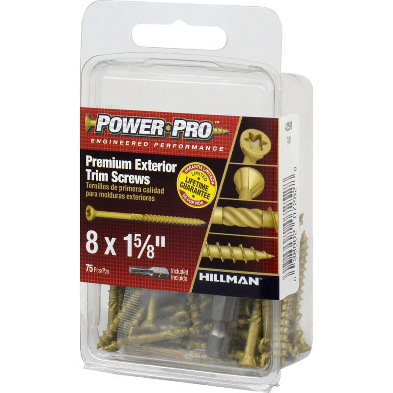 Hillman Power Pro No. 8 X 1-5/8 in. L Star Trim Screws 75 pk 4 Hillman Power Pro No. 8 X 1-5/8 in. L Star Trim Screws 75 pk - Image 4