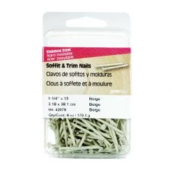 Hillman 1-1/4 in. Soffit and Trim Stainless Steel Nail Flat Head