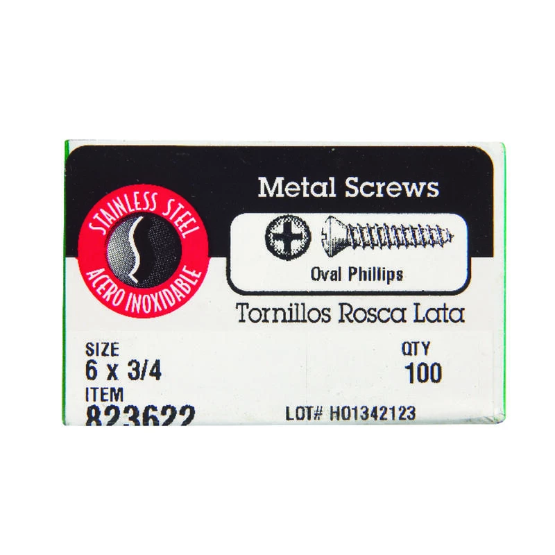 Hillman No. 6 X 3/4 in. L Phillips Oval Head Sheet Metal Screws 100 pk 2 Hillman No. 6 X 3/4 in. L Phillips Oval Head Sheet Metal Screws 100 pk - Image 2