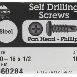 Hillman No. 10-16 X 1/2 in. L Phillips Pan Head Self- Drilling Screws 100 pk