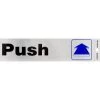 Hillman English Silver Push/Pull Decal 2 in. H X 8 in. W