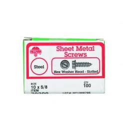 Hillman No. 10 X 5/8 in. L Slotted Hex Washer Head Sheet Metal Screws 100 pk -Cheap HILLMAN Store e9c48faa 70e8 409f ace3 91eaf35db9f1