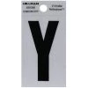 Hillman 2 in. Reflective Black Vinyl  Self-Adhesive Letter Y 1 pc