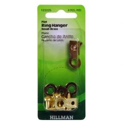 Hillman AnchorWire Brass-Plated Small Ring Hanger 1 lb 4 pk