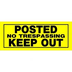 Hillman English Yellow No Trespassing Sign 6 in. H X 15 in. W