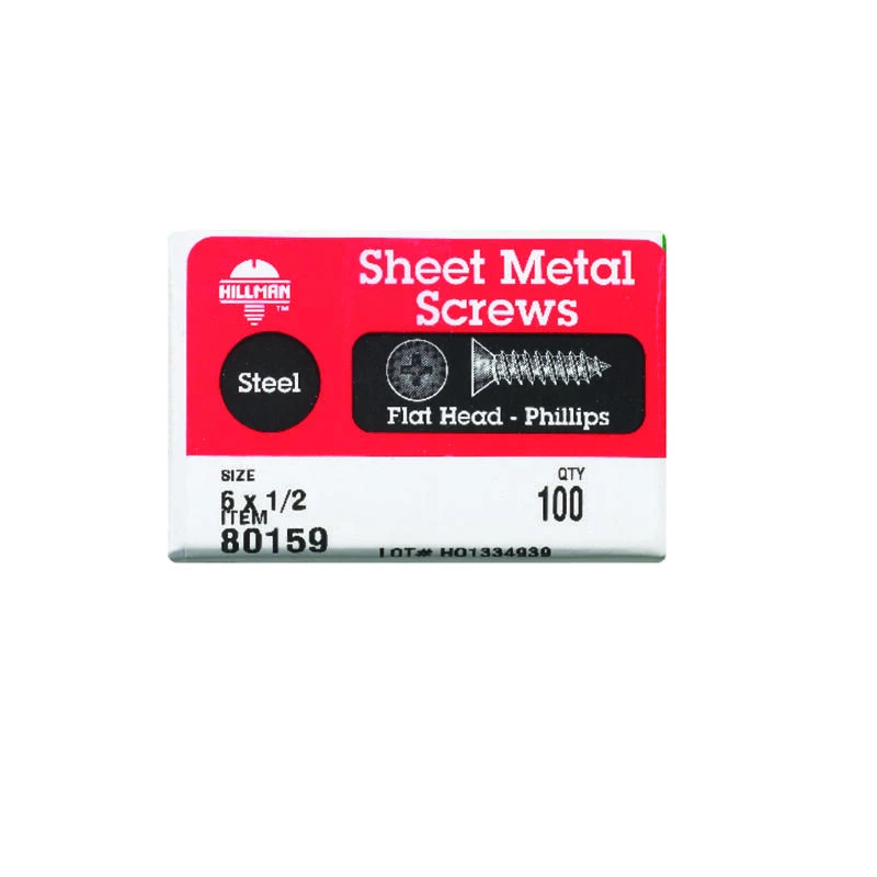 Hillman No. 6 X 1/2 in. L Phillips Flat Head Sheet Metal Screws 100 pk 2 Hillman No. 6 X 1/2 in. L Phillips Flat Head Sheet Metal Screws 100 pk - Image 2