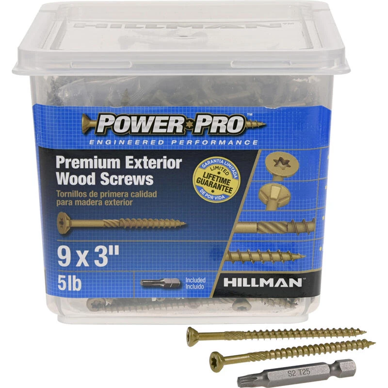 Hillman Power Pro No. 9 X 3 in. L Star Flat Head Premium Deck Screws 5 lb 417 pk 6 Hillman Power Pro No. 9 X 3 in. L Star Flat Head Premium Deck Screws 5 lb 417 pk - Image 6