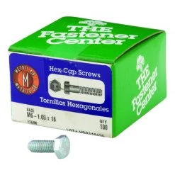 Hillman M6-1.00 mm D X 16 mm L Heat Treated Steel Hex Head Cap Screw 100 pk