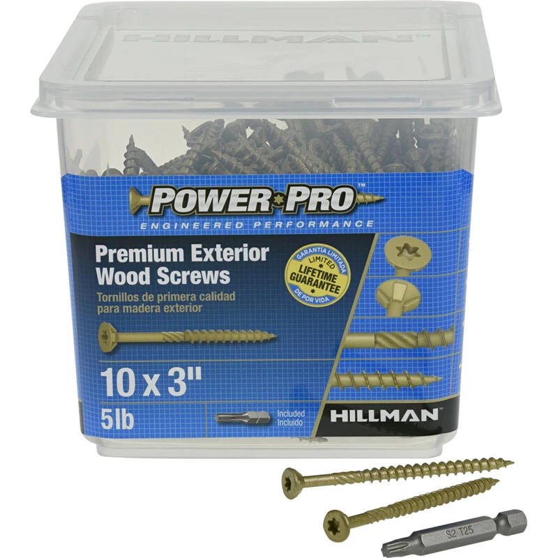 Hillman Power Pro No. 10 X 3 in. L Star Flat Head Exterior Deck Screws 5 lb 6 Hillman Power Pro No. 10 X 3 in. L Star Flat Head Exterior Deck Screws 5 lb - Image 6