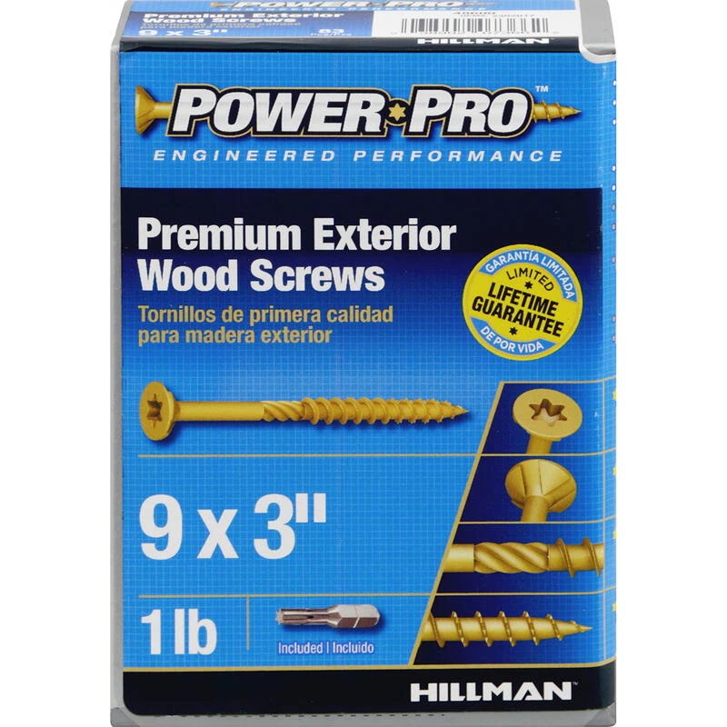 Hillman Power Pro No. 9 X 3 in. L Star Flat Head Premium Deck Screws 1 lb 83 pk 3 Hillman Power Pro No. 9 X 3 in. L Star Flat Head Premium Deck Screws 1 lb 83 pk - Image 3