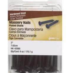 Hillman 3 in. Masonry Steel Nail Flat Head