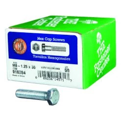 Hillman M8-1.25 mm D X 35 mm L Heat Treated Steel Hex Head Cap Screw 50 pk
