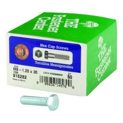 Hillman M8-1.25 mm D X 30 mm L Heat Treated Steel Hex Head Cap Screw 50 pk