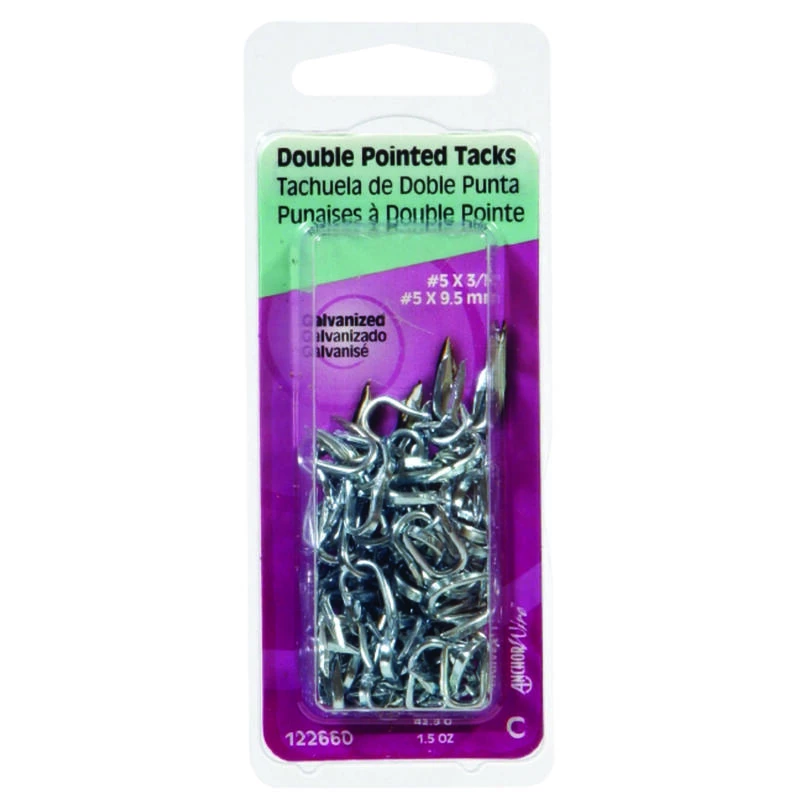 Hillman No. 9 X 7/16 in. L Galvanized Steel Double Point Tacks 1.25 pk 1 Hillman No. 9 X 7/16 in. L Galvanized Steel Double Point Tacks 1.25 pk
