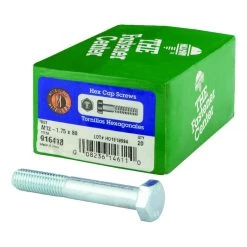 Hillman M12-1.75 mm D X 80 mm L Heat Treated Steel Hex Head Cap Screw 20 pk